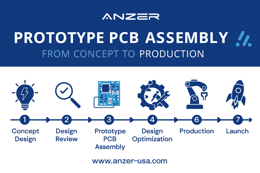 Prototype PCB Assembly: From Concept to Production at ANZER 2 Prototype PCB Assembly Process