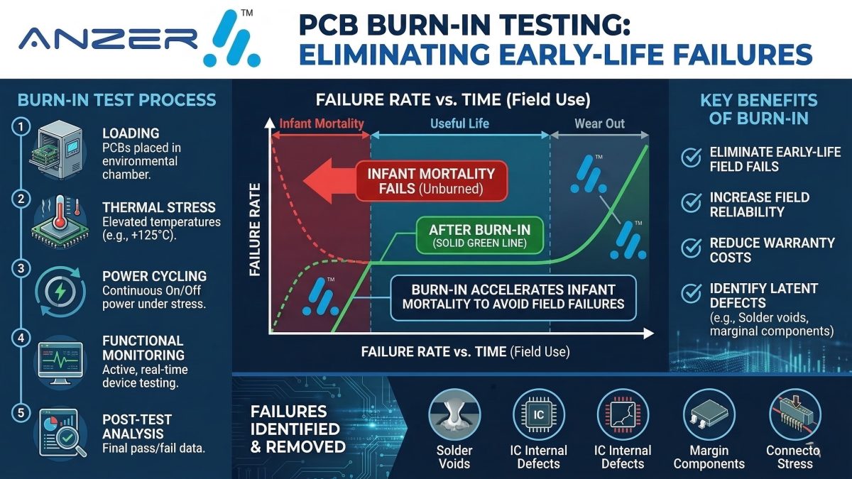 PCB Burn-In Testing: Eliminating Early-Life Failures