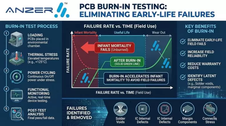 PCB Burn-In Testing: Eliminating Early-Life Failures