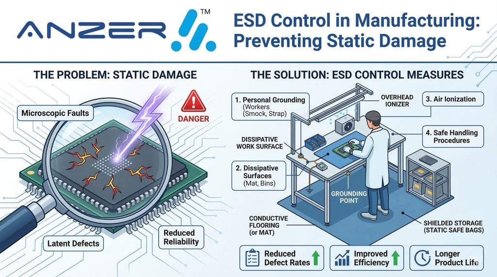 ESD Control in Manufacturing: Preventing Static Damage