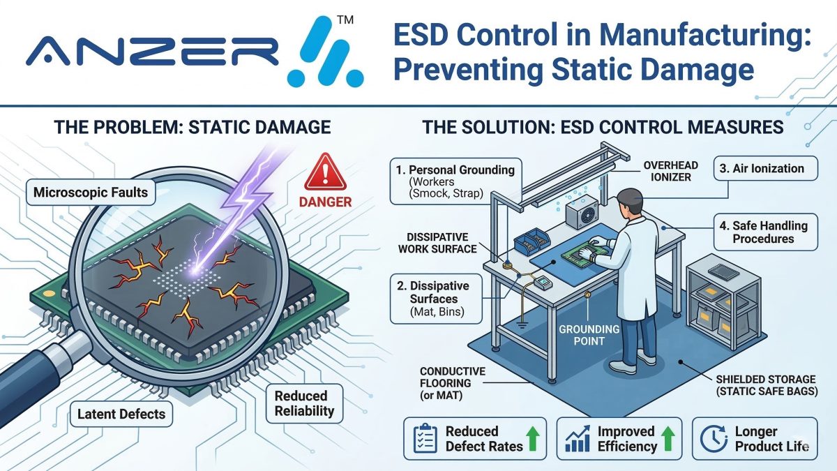 ESD Control in Manufacturing: Preventing Static Damage