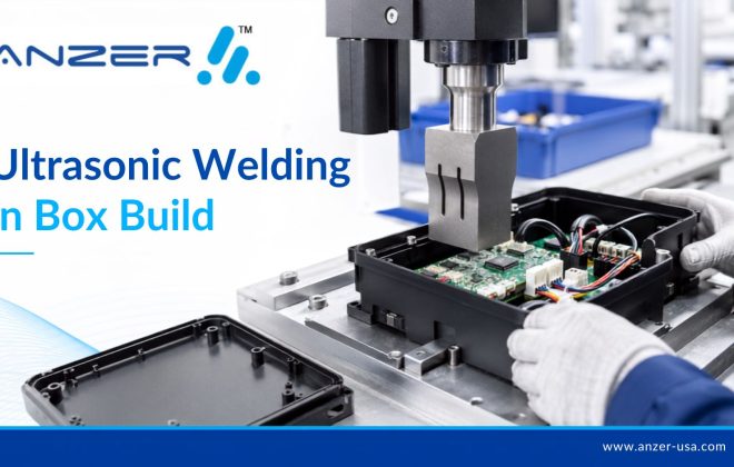 Learn how ultrasonic welding fits into electronic box build assembly, including enclosure design, PCB vibration risk, sealing, DFM, testing, and RFQ requirements.