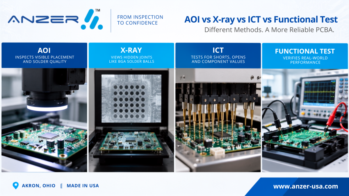 Functional Testing vs ICT vs AOI vs X-ray: PCBA Testing Guide